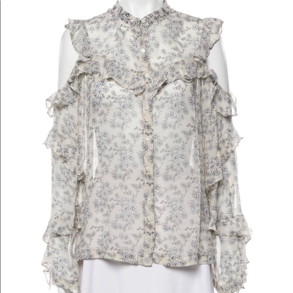 ❤️Robert Rodriguez Cold Shoulder Ruffle Blouse